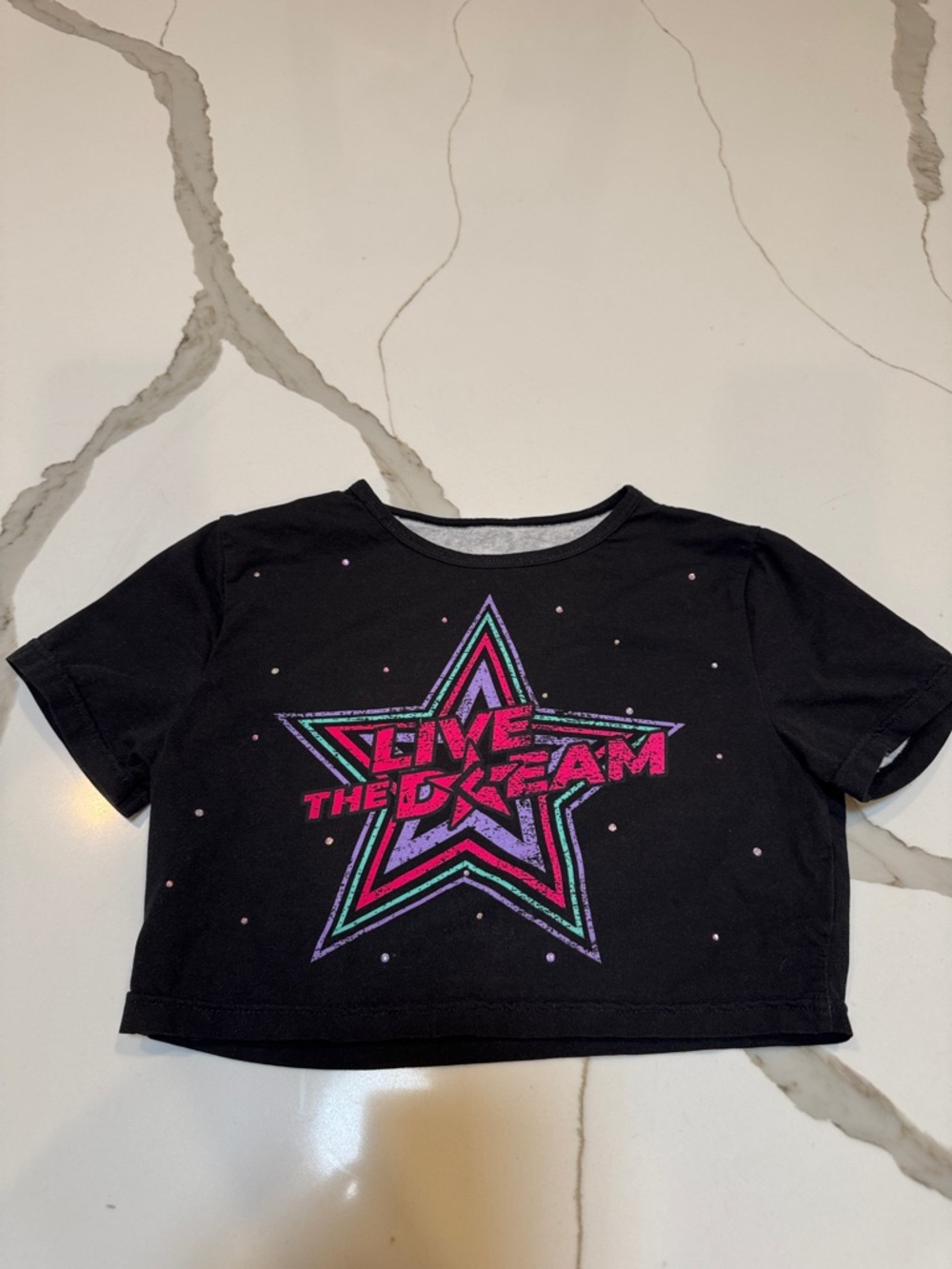 Girls' Black 'Live the Dream' Graphic Tee
